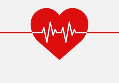 Coeur rouge avec fréquence cardiaque