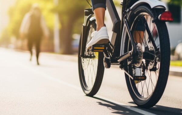 vélo qui roule sur une route en bitume